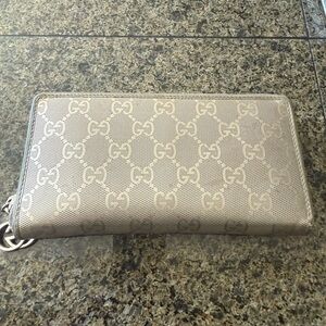 Gucci Silver  Monogram Wallet